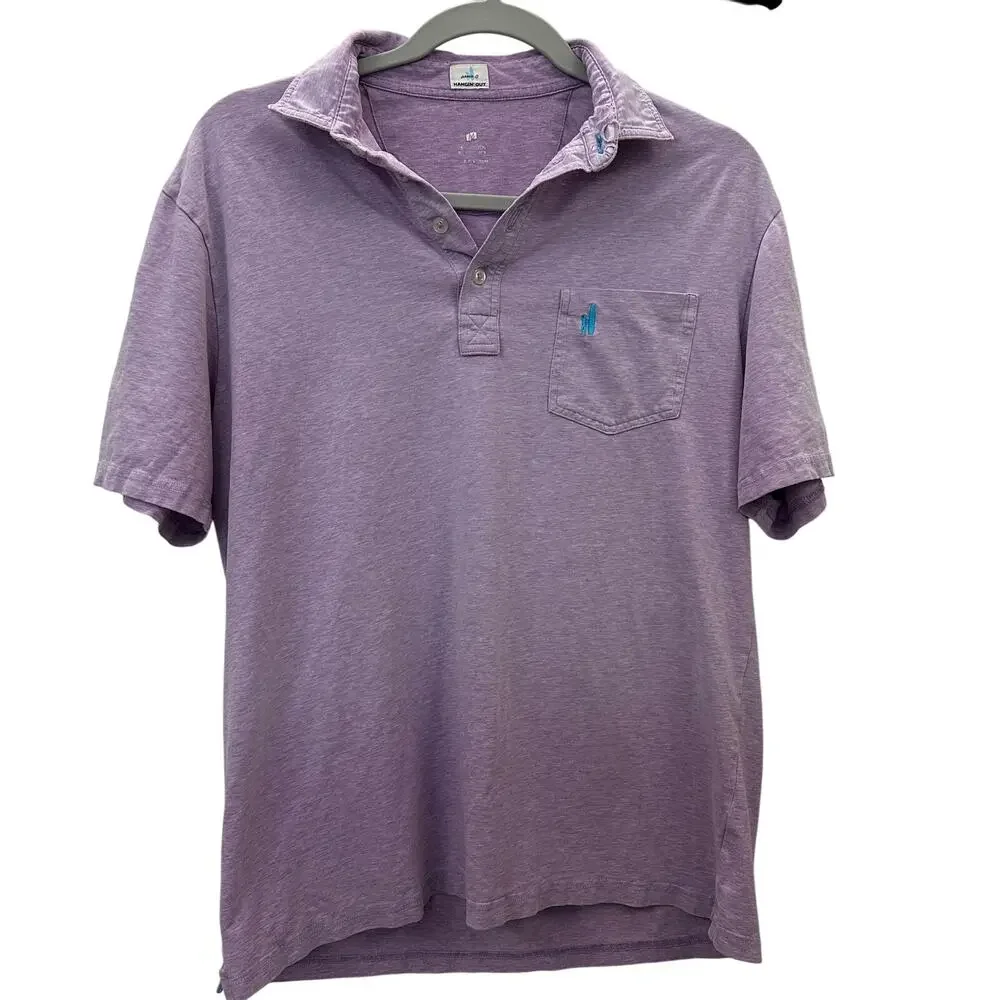 Johnny-o mens sz Medium polo shirt purple cotton preppy surf - Picture 1 of 7